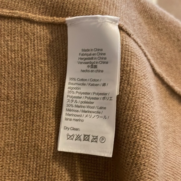 J. Crew Eloise Sweater Blazer Women’s Size Large Jacket Knit Cotton Wool Tan - Picture 7 of 8